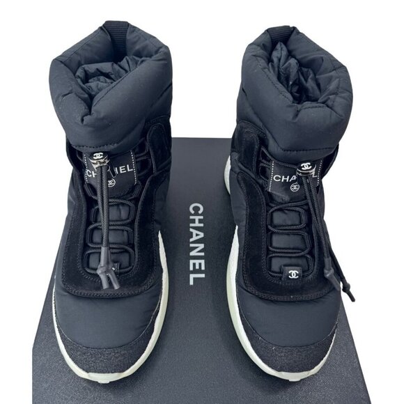 Chanel Snow Boots – Coco Neige 2021/2022 Nylon Suede Black EU 38 - Picture 4 of 10